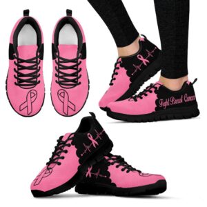 Breast Cancer Shoes Cloudy Pink Black Sneaker…