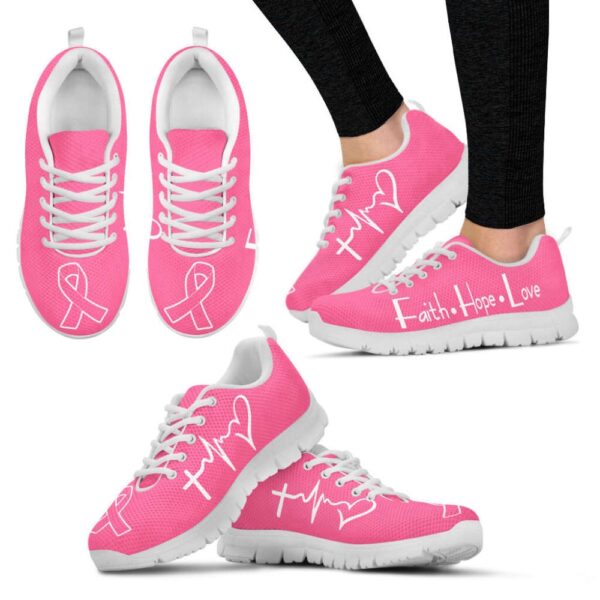 Breast Cancer Shoes Faith Hope Love Pink Sneaker Walking Shoes, Designer Sneakers, Best Running Shoes