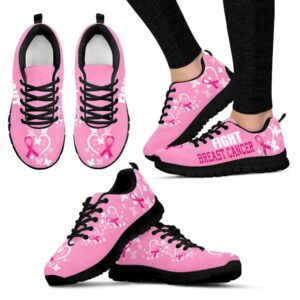 Breast Cancer Shoes Fight Heart Pink Sneaker…