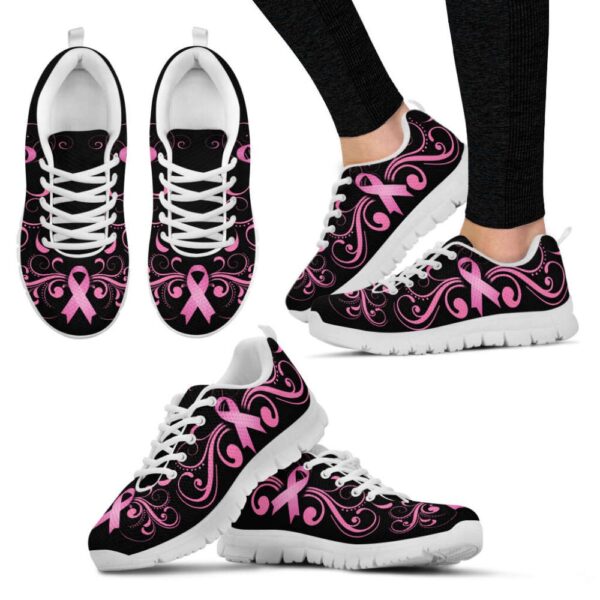 Breast Cancer Shoes Flower Ribbon Sneaker Walking Shoes,, Designer Sneakers, Best Running Shoes