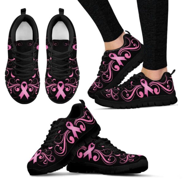 Breast Cancer Shoes Flower Ribbon Sneaker Walking Shoes,, Designer Sneakers, Best Running Shoes