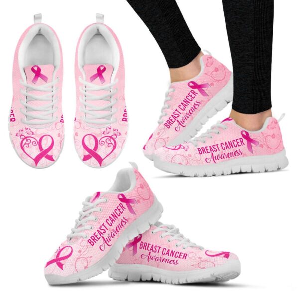 Breast Cancer Shoes Heart Line Sneaker Walking Shoes, Designer Sneakers, Best Running Shoes