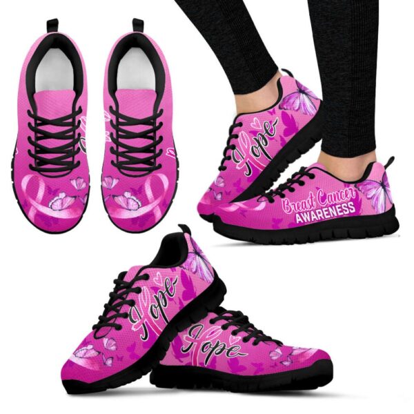 Breast Cancer Shoes Hope Butterfly Sneaker Walking Shoes, Designer Sneakers, Best Running Shoes