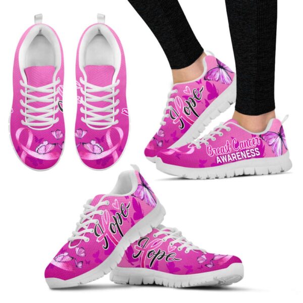 Breast Cancer Shoes Hope Butterfly Sneaker Walking Shoes, Designer Sneakers, Best Running Shoes