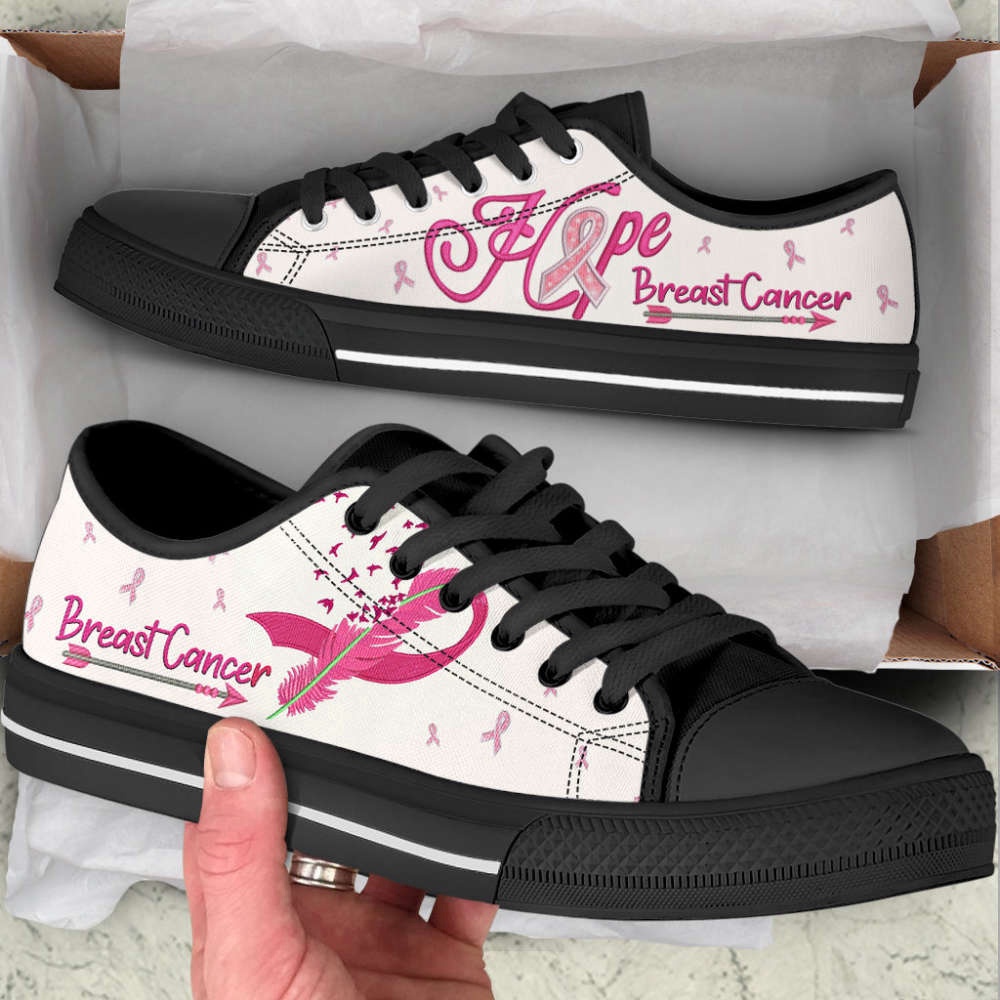 Breast Cancer Shoes Hope Low Top Shoes Canvas Shoes, Low Top Designer Shoes, Low Top Sneakers