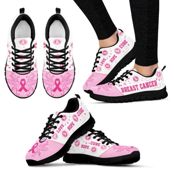 Breast Cancer Shoes Love Hope Cure Lovely Sneaker Walking Shoes, Designer Sneakers, Best Running Shoes