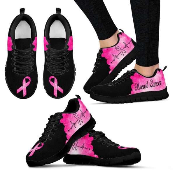 Breast Cancer Shoes Pink Black Sneaker Walking Shoes, Designer Sneakers, Best Running Shoes