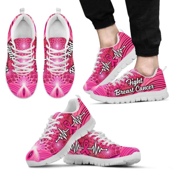 Breast Cancer Shoes Ribbon Fight Flower Light Sneaker Walking Shoes, Designer Sneakers, Best Running Shoes