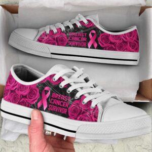 Breast Cancer Shoes Survivor Rose Flower Low Top Shoes Canvas Shoes Low Top Designer Shoes Low Top Sneakers 2 gzlhdx.jpg