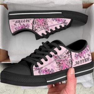 Breast Cancer Shoes Warrior Butterfly Flower Low Top Shoes Canvas Shoes Low Top Designer Shoes Low Top Sneakers 1 xzqna6.jpg