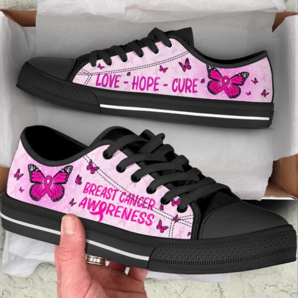 Breast Cancer Shoes With Butterfly Version Low Top Shoes Canvas Shoes, Low Top Designer Shoes, Low Top Sneakers