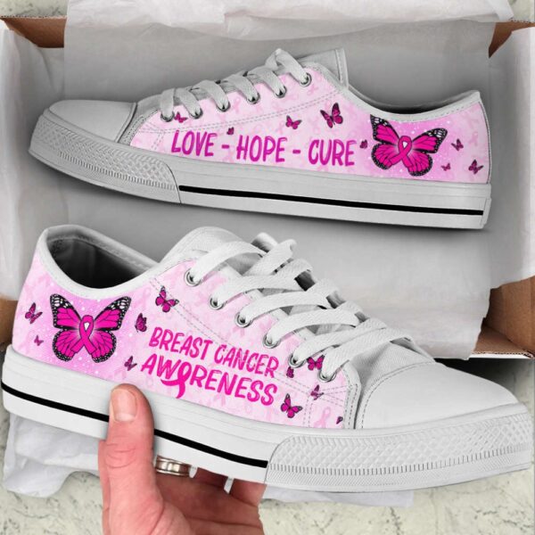 Breast Cancer Shoes With Butterfly Version Low Top Shoes Canvas Shoes, Low Top Designer Shoes, Low Top Sneakers