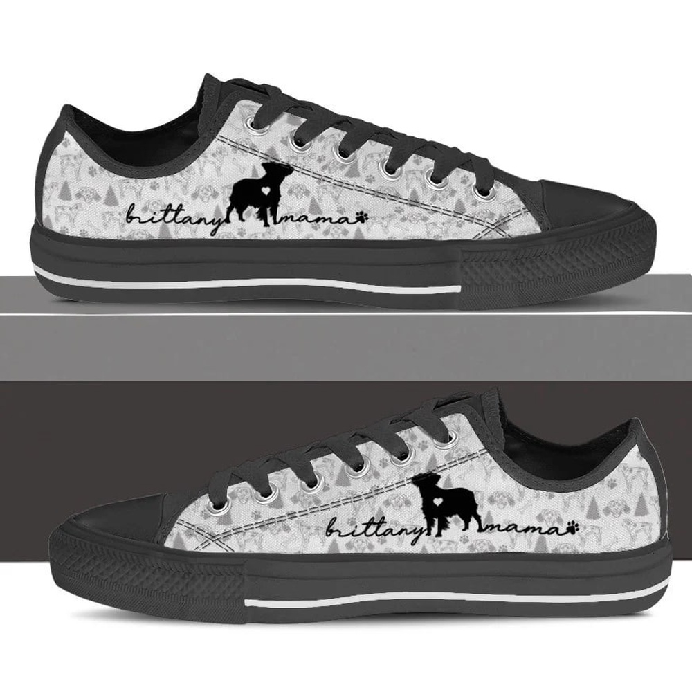 Brittany Spaniel Low Top Shoes, Designer Low Top Shoes, Low Top Sneakers