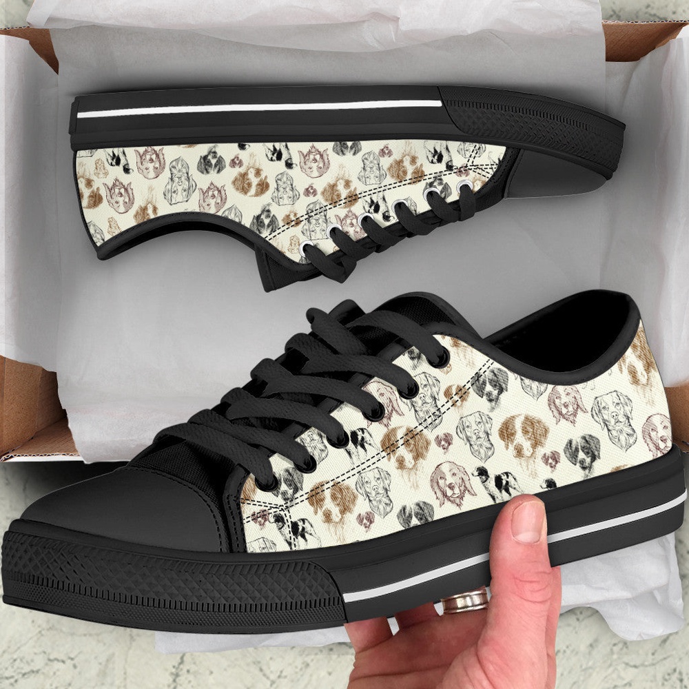 Brittany Spaniel Low Top Shoes, Low Top Sneaker, Designer Low Top Shoes, Low Top Sneakers