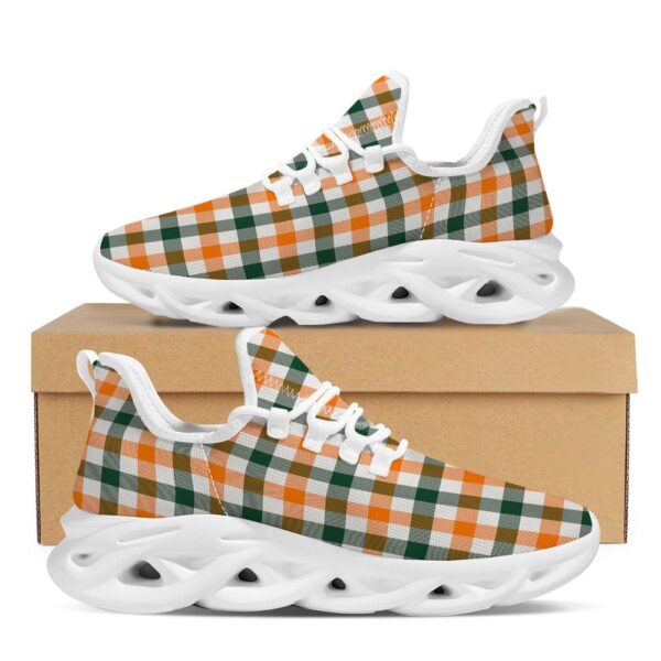 Buffalo Check St. Patrick’s Day Print Pattern White Running Shoes, Max Soul Sneakers, Max Soul Shoes