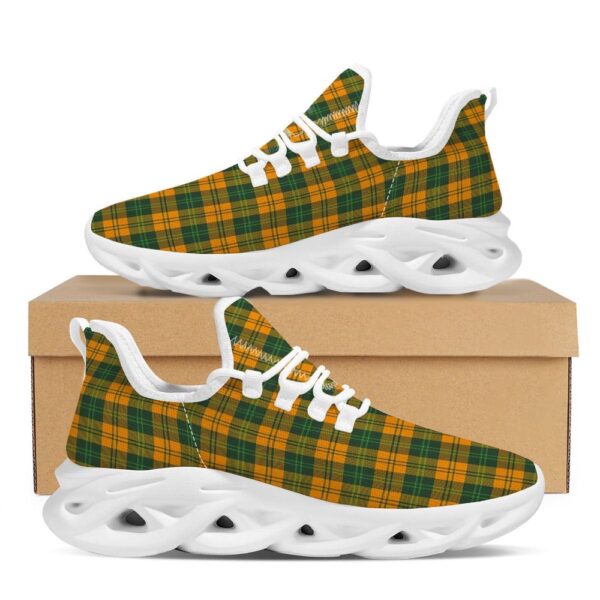 Buffalo Plaid Saint Patrick’s Day Print Pattern White Running Shoes, Max Soul Sneakers, Max Soul Shoes