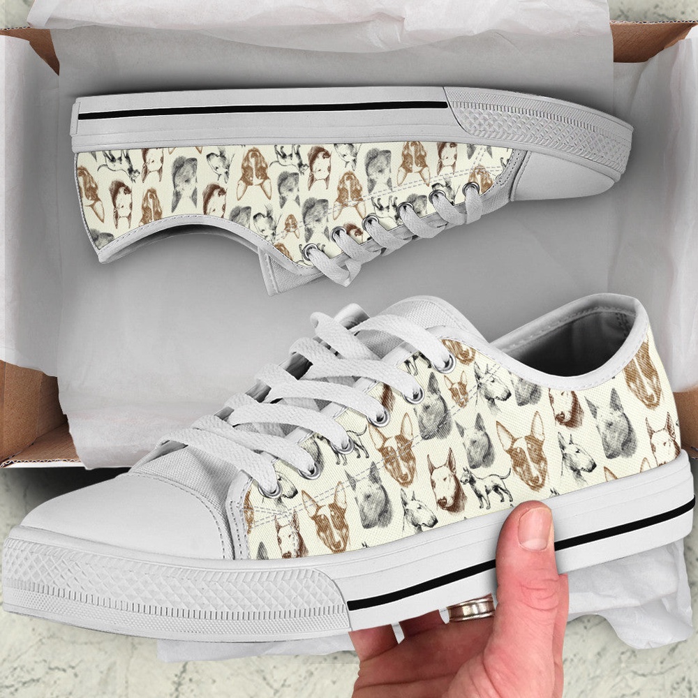 Bull Terrier Low Top Shoes, Low Top Sneaker, Designer Low Top Shoes, Low Top Sneakers