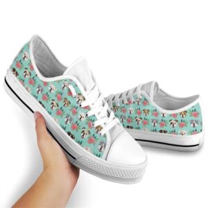 Bulldog Flower Watercolor Low Top Shoes Low Top Shoes Mens Women Designer Low Top Shoes Low Top Sneakers 2 fok5es.jpg