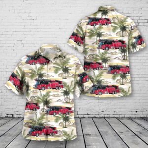 Burleson, Texas, Burleson Fire Department Hawaiian Shirt,…