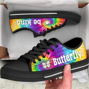 Butterfly Bekind Tie Dye Canvas Low Top Shoes Low Tops Low Top Sneakers 1 l0tgyb.jpg
