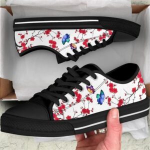Butterfly Cherry Blossom Low Top Shoes Low Tops Low Top Sneakers 2 pofygu.jpg