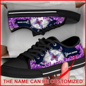 Butterfly Purple Flower Personalized Canvas Low Top Shoes Low Tops Low Top Sneakers 1 ue3pmu.jpg
