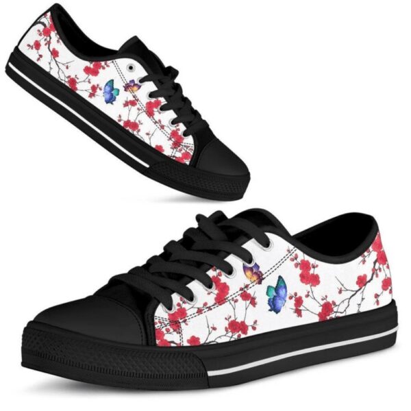 Butterfly Sakura Low Top Cherry Blossom Low Top Shoes, Low Tops, Low Top Sneakers