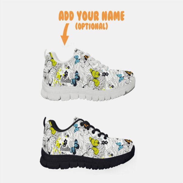 Butterfly Shoes Custom Name Shoes Butterfly Print Running Sneakers, Designer Sneakers, Best Running Shoes