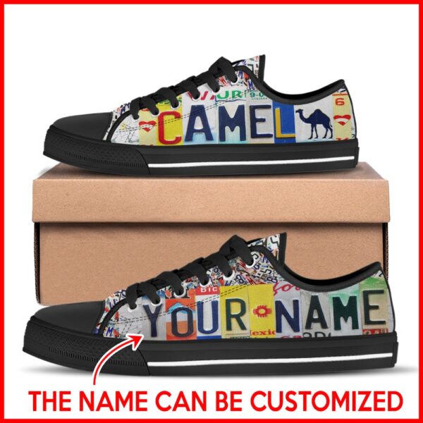 Camel License Plates Low Top Shoes Canvas Shoes, Low Tops, Low Top Sneakers