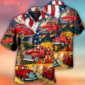 Car Independence Day Red Car Vintage Hawaiian…