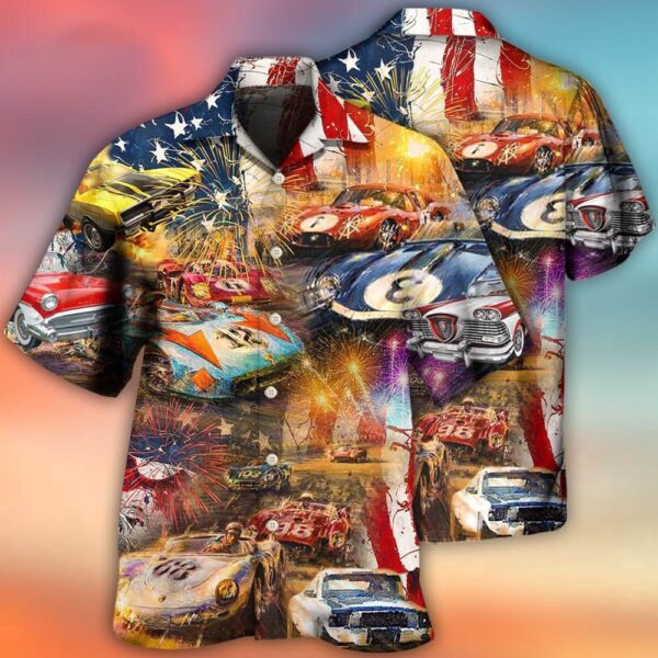Car Racing Independence Day Hawaiian Shirt, 4th Of July Hawaiian Shirt, 4th Of July Shirt