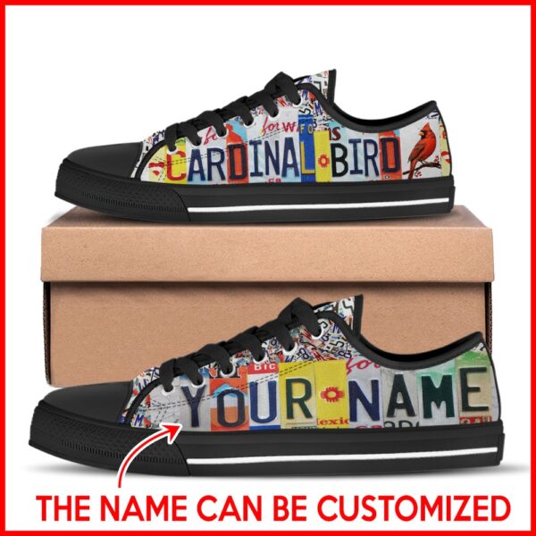 Cardinal Bird License Plates Low Top Shoes Canvas Shoes, Low Tops, Low Top Sneakers