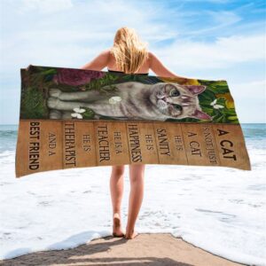 Cat Flower Garden Butterfly A Cat Is Not Just A Cat Beach Towel Christian Beach Towel Summer Towels 2 vp5ww7.jpg