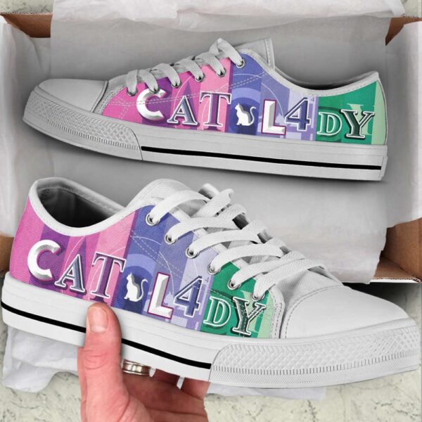 Cat Lady Lover Shoes Colorful Low Top Shoes Canvas Shoes Print Lowtop, Low Top Sneakers, Low Top Designer Shoes