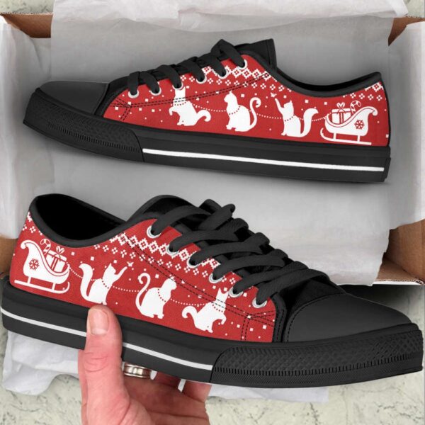 Cat Lover Shoes Christmas Reindeer Gift Car Low Top Shoes Canvas Shoes, Low Top Sneakers, Low Top Designer Shoes