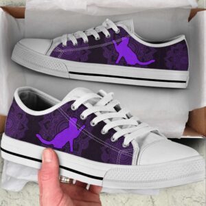 Cat Lover Shoes Mandala Purple Low Top…