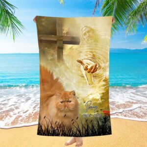 Cat Memorial Beach Towel, Take My Hand…