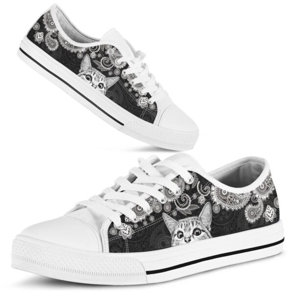 Cat Mom Kitty Printed Shoes Kitten, Cat Low Top Shoes, Gift For Cat Lovers, Low Top Sneakers, Low Top Designer Shoes