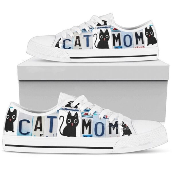 Cat Mom Low Top Shoes, Low Top Sneakers, Low Top Designer Shoes