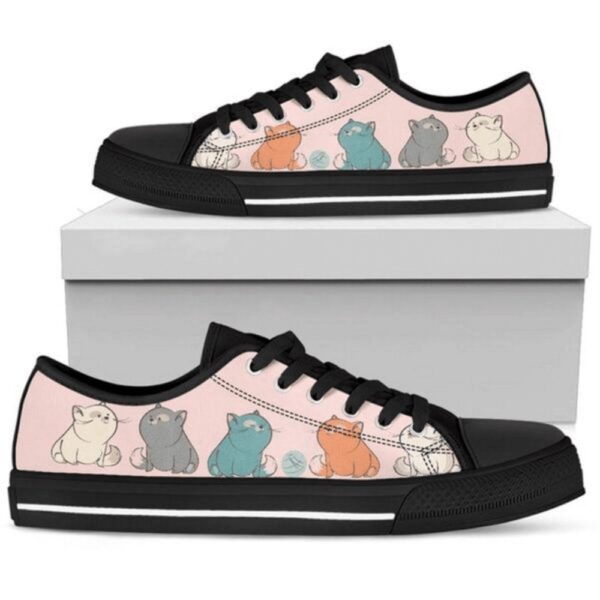 Cat Pattern Low Top Shoes  PN205359Sb, Stylish &amp Sustainable Footwear, Low Top Sneakers, Low Top Designer Shoes