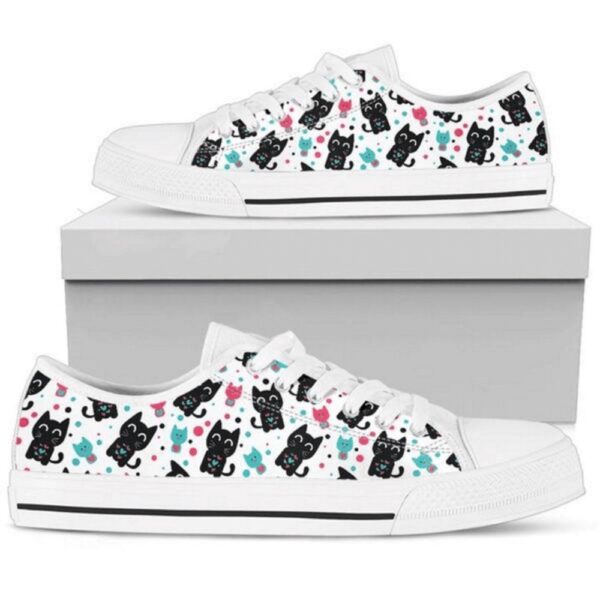 Cat Pattern Low Top Shoes, Stylish Sustainable Footwear, Low Top Sneakers, Low Top Designer Shoes