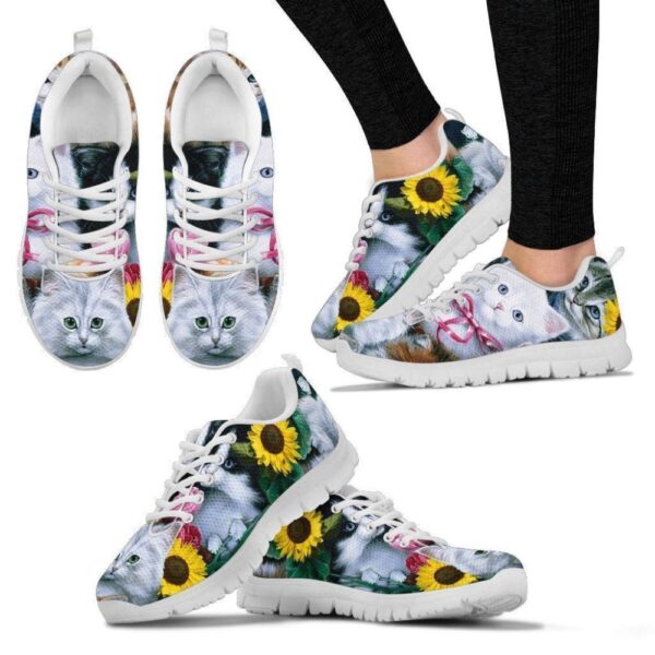 Cats &amp Flowers Women’s Sneakers, Designer Sneakers, Sneaker Shoes