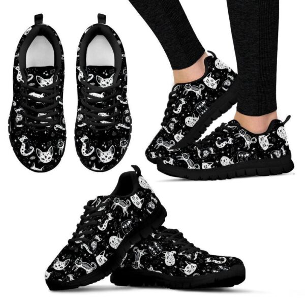 Cats black Women’s Sneakers Walking Running Lightweight, Designer Sneakers, Sneaker Shoes