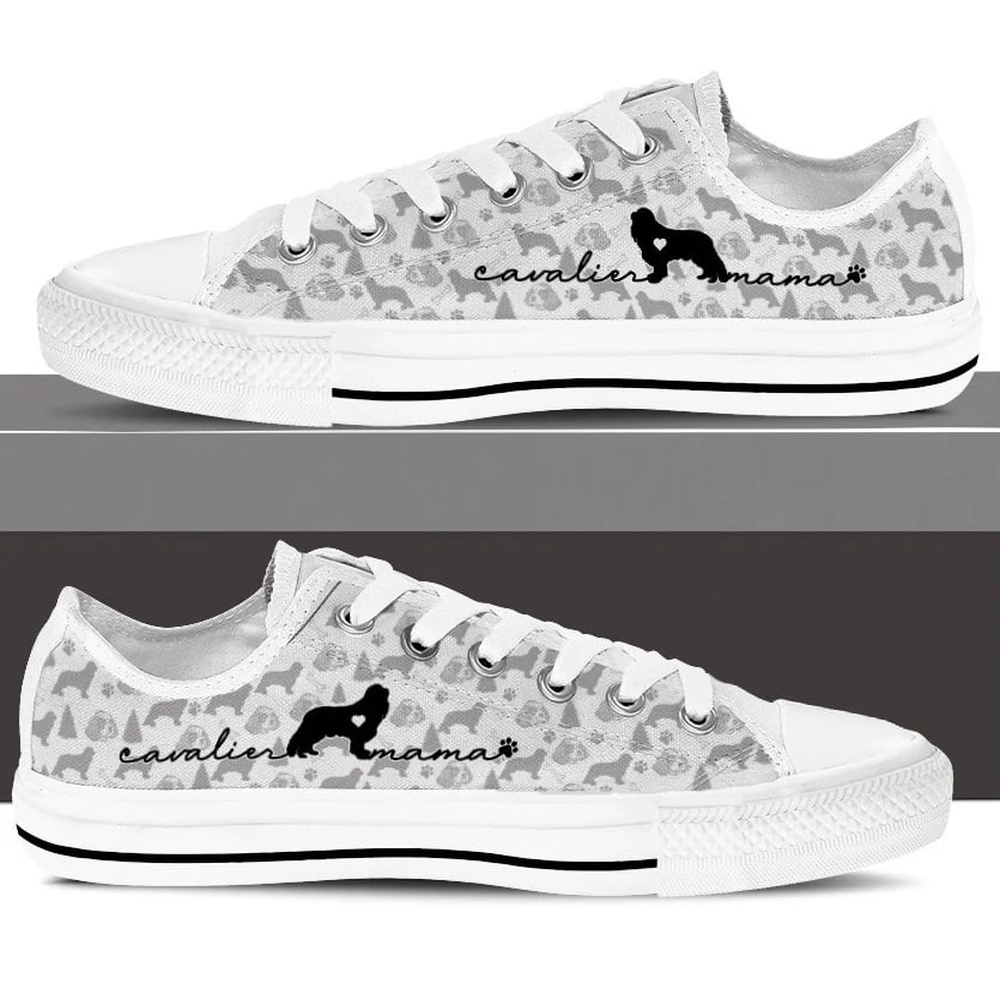 Cavalier King Charles Spaniel Low Top Shoes, Designer Low Top Shoes, Low Top Sneakers