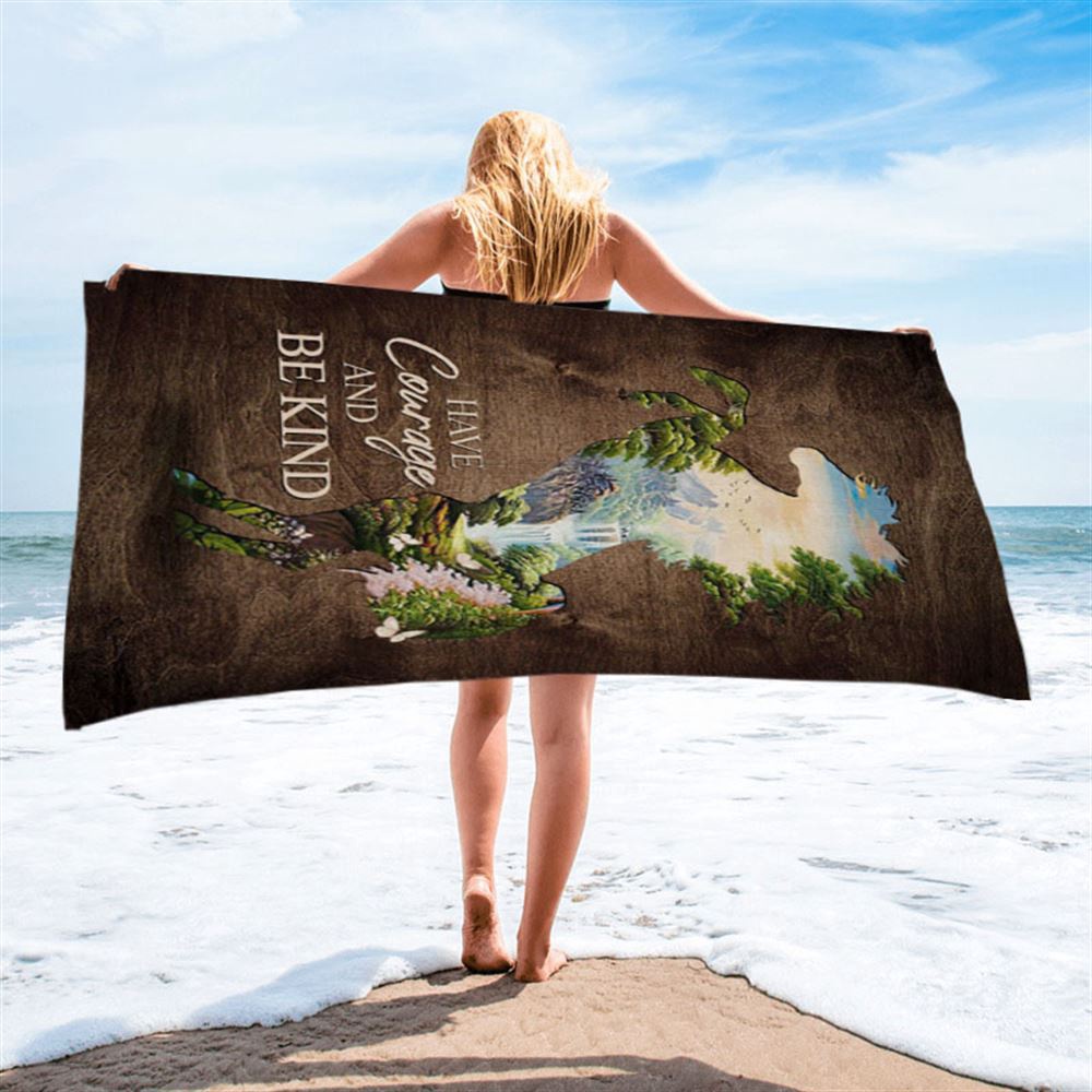 Cave Green Forest, Have Courage And Be Kind Beach Towel, Christian Beach Towel, Summer Towels Cave Green Forest, Have Courage And Be Kind Beach Towel, Christian Beach Towel, Summer Towels