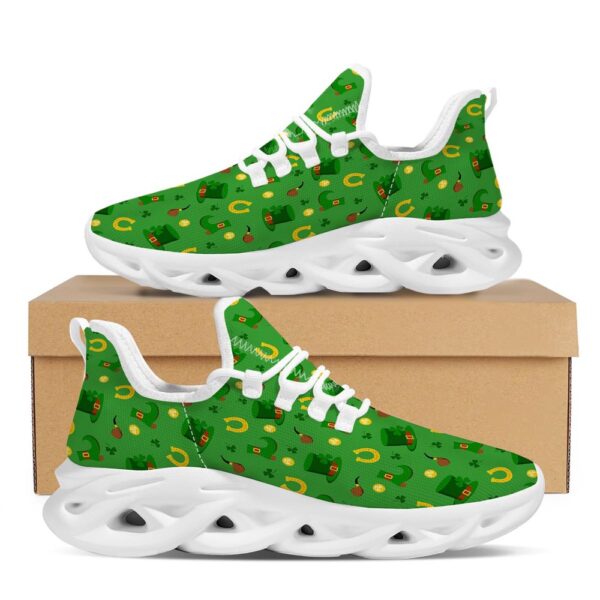 Celebration Saint Patrick’s Day Print Pattern White Running Shoes, Max Soul Sneakers, Max Soul Shoes