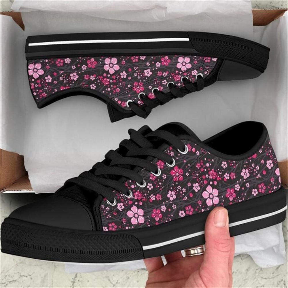 Cherry Blossom Low Top Shoes, Low Top Designer Shoes, Low Top Sneakers