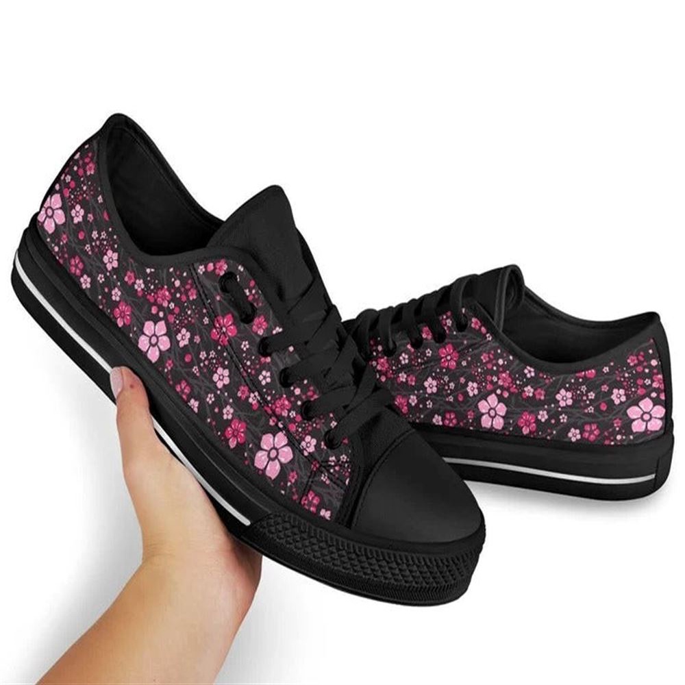 Cherry Blossom Low Top Shoes, Low Top Designer Shoes, Low Top Sneakers