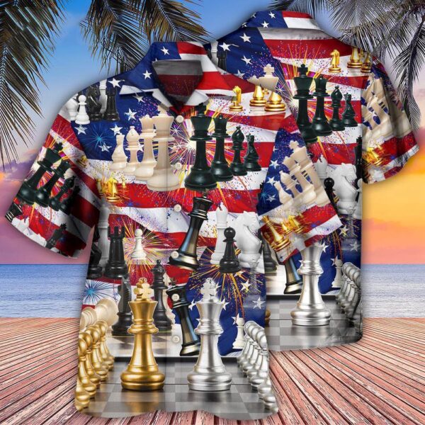 Chess And Firework Independence Day Hawaiian Shirt, 4th Of July Hawaiian Shirt, 4th Of July Shirt