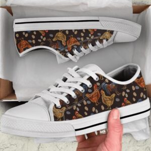 Chicken Embroidery Fashion Low Top Shoes, Low…